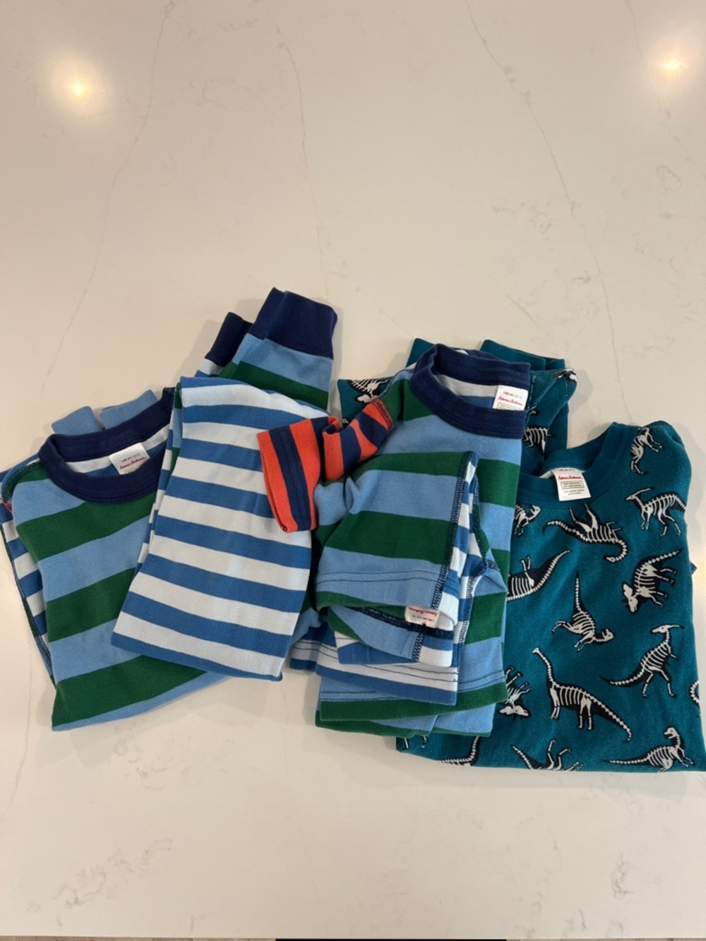 Hanna Andersson Long Sleeve Striped Tee - Blue, Green & Red